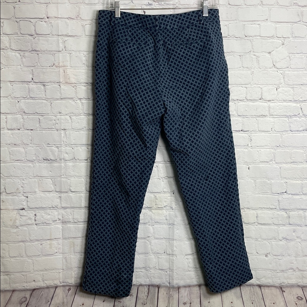 Banana Republic Navy Camden-Fit Diamond Jacquard Textured Ankle Cropped Pants - Picture 10 of 10